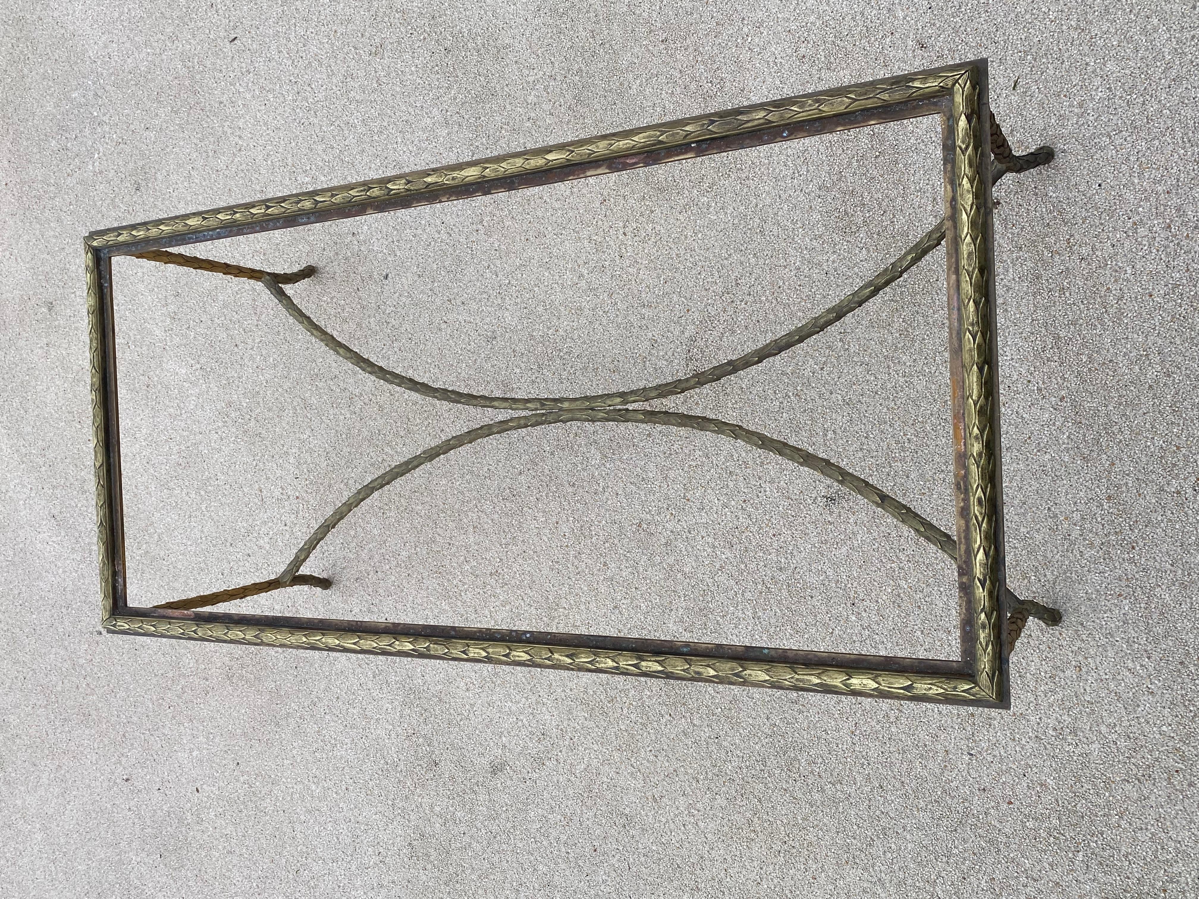 Napoleon III 1970 ′ Bronze Coffee Table Palm Tree Model, Maison Charles, 106 x 50 x H 42 cm