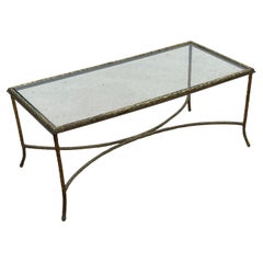 1970 ′ Bronze Coffee Table Palm Tree Model, Maison Charles, 106 x 50 x H 42 cm