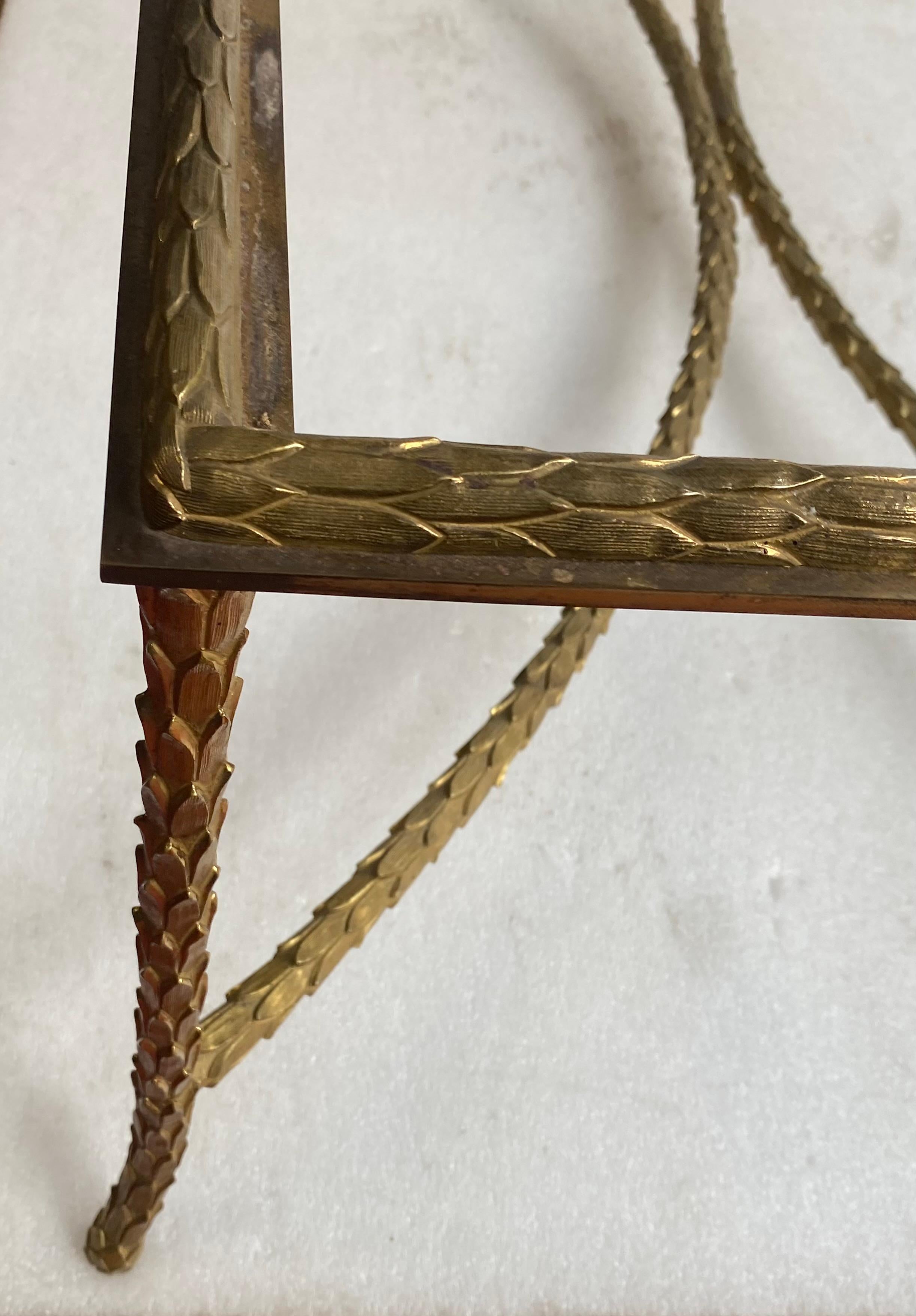 1970′ Mesa de centro de bronce Modelo palmera, Maison Charles Firmado, 52 x 26 x A 17 en Bueno estado para la venta en Paris, FR