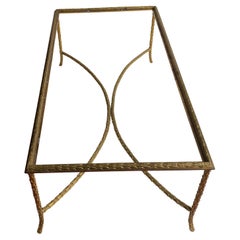 1970′ Mesa de centro de bronce Modelo palmera, Maison Charles Firmado, 52 x 26 x A 17