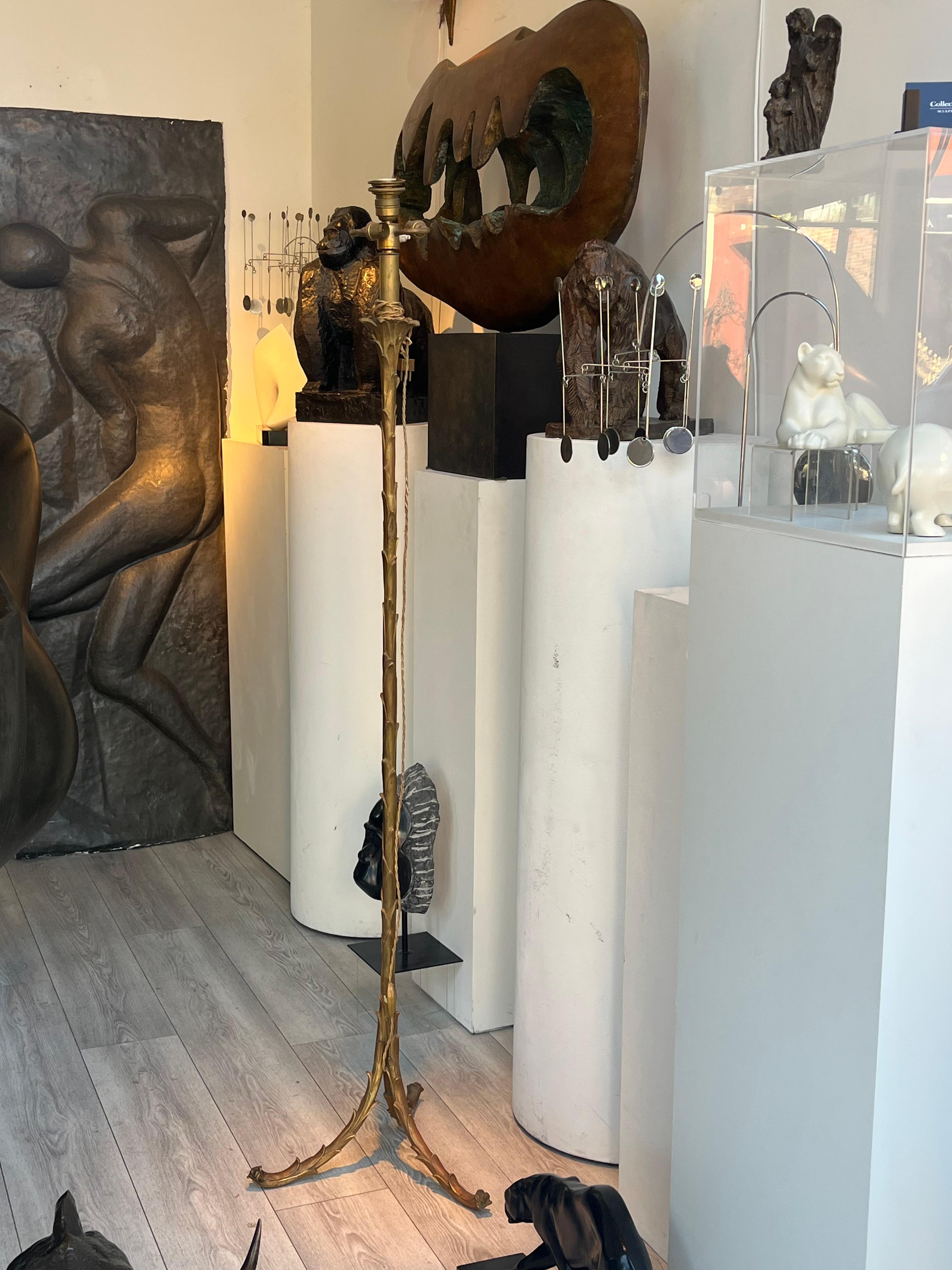 1970′ Bronze Floor Lamp Maison Charles Decor Palm Tree H 160 cm im Angebot 12