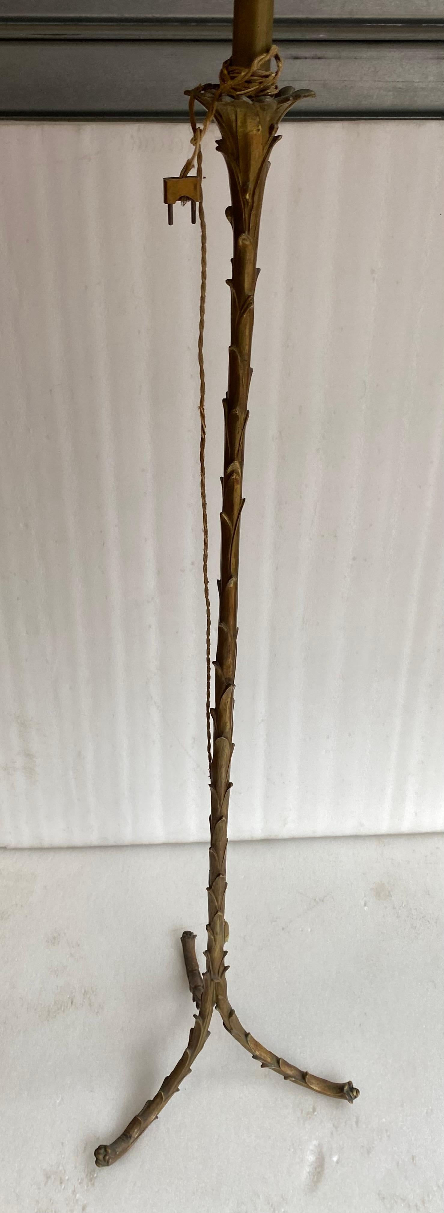 1970′ Bronze Floor Lamp Maison Charles Decor Palm Tree H 160 cm im Zustand „Gut“ im Angebot in Paris, FR