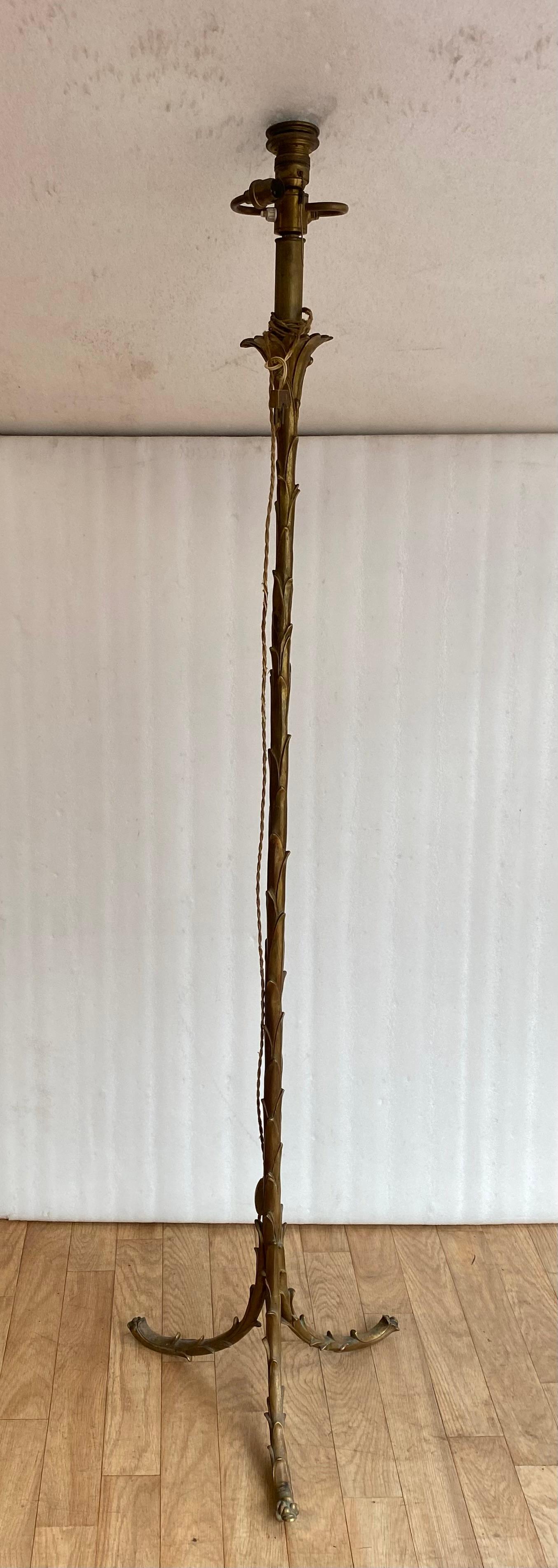 1970′ Bronze Floor Lamp Maison Charles Decor Palm Tree H 160 cm (Mitte des 20. Jahrhunderts) im Angebot