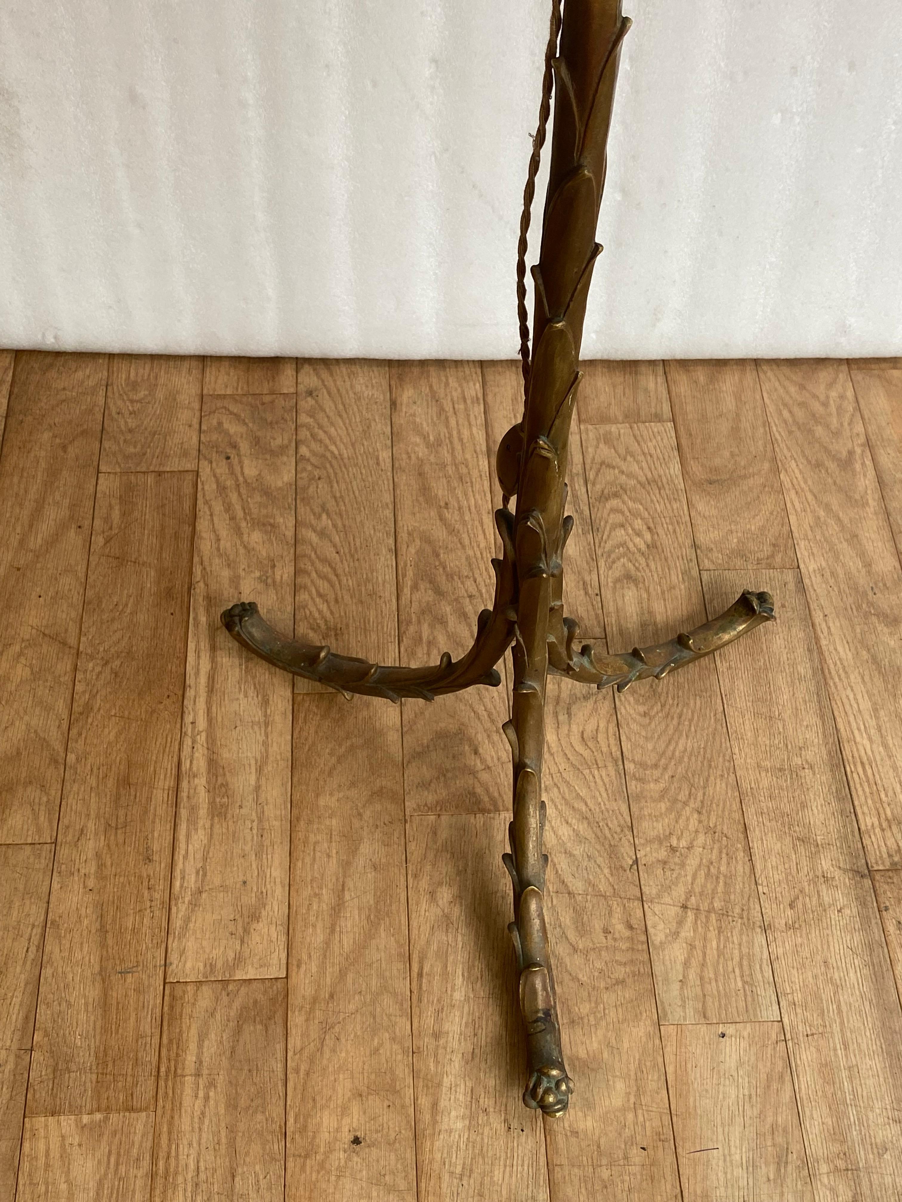 1970′ Bronze Floor Lamp Maison Charles Decor Palm Tree H 160 cm im Angebot 1
