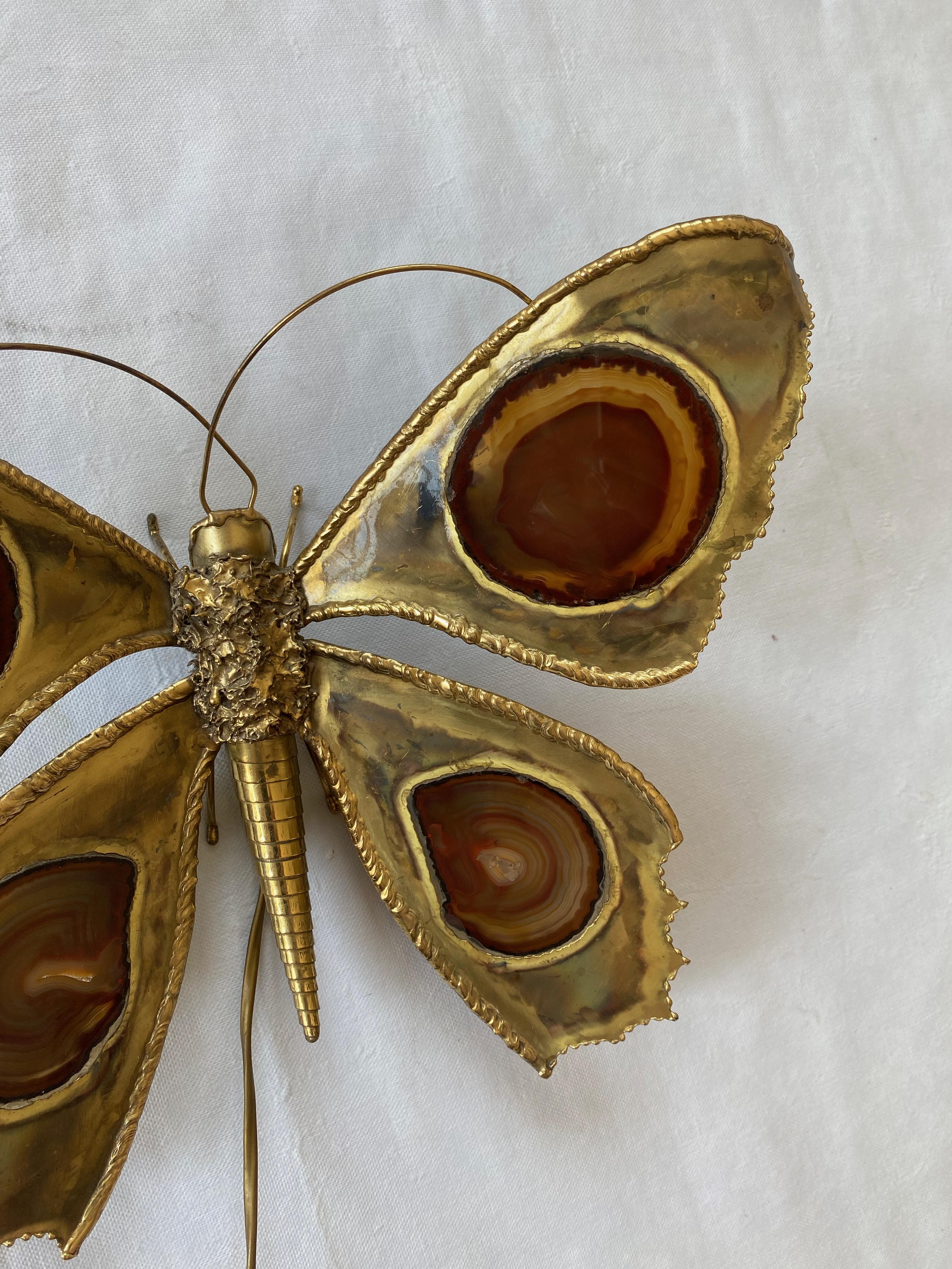Applique papillon en bronze ou laiton, Duval Brasseur ou Isabelle Faure, 1970  en vente 7
