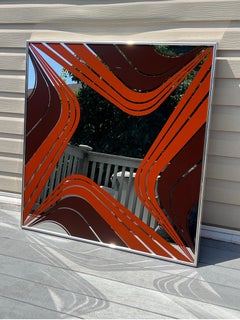 1970 Brown orange wavy pattern Turner Mirror