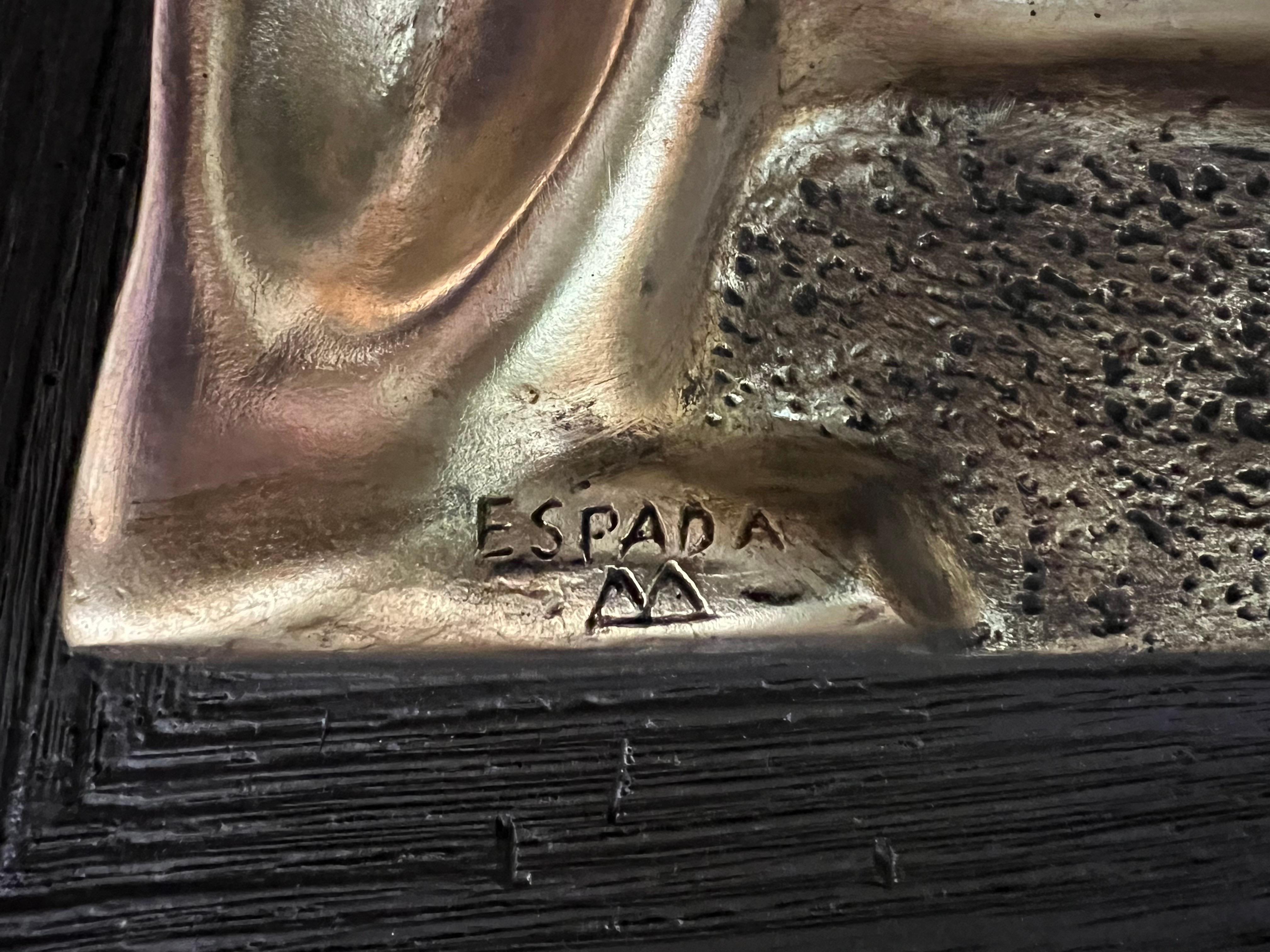 Ottone Appendiabiti da parete del 1970 Brutalista di metà secolo di Espada in vendita