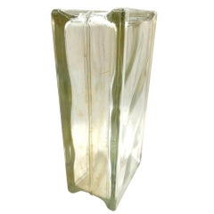1970 Brutalist Postmodern Tallboy Glass Block Table Vase, West Germany