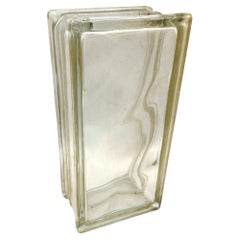1970 Brutalist Postmodern Tallboy Glass Block Table Vase, West Germany