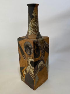 1970 Brutalist Studio Pottery Floor Vase by Inge