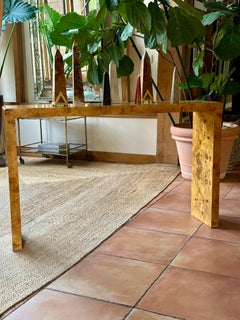 1970 Burr maple Console table Art Deco style