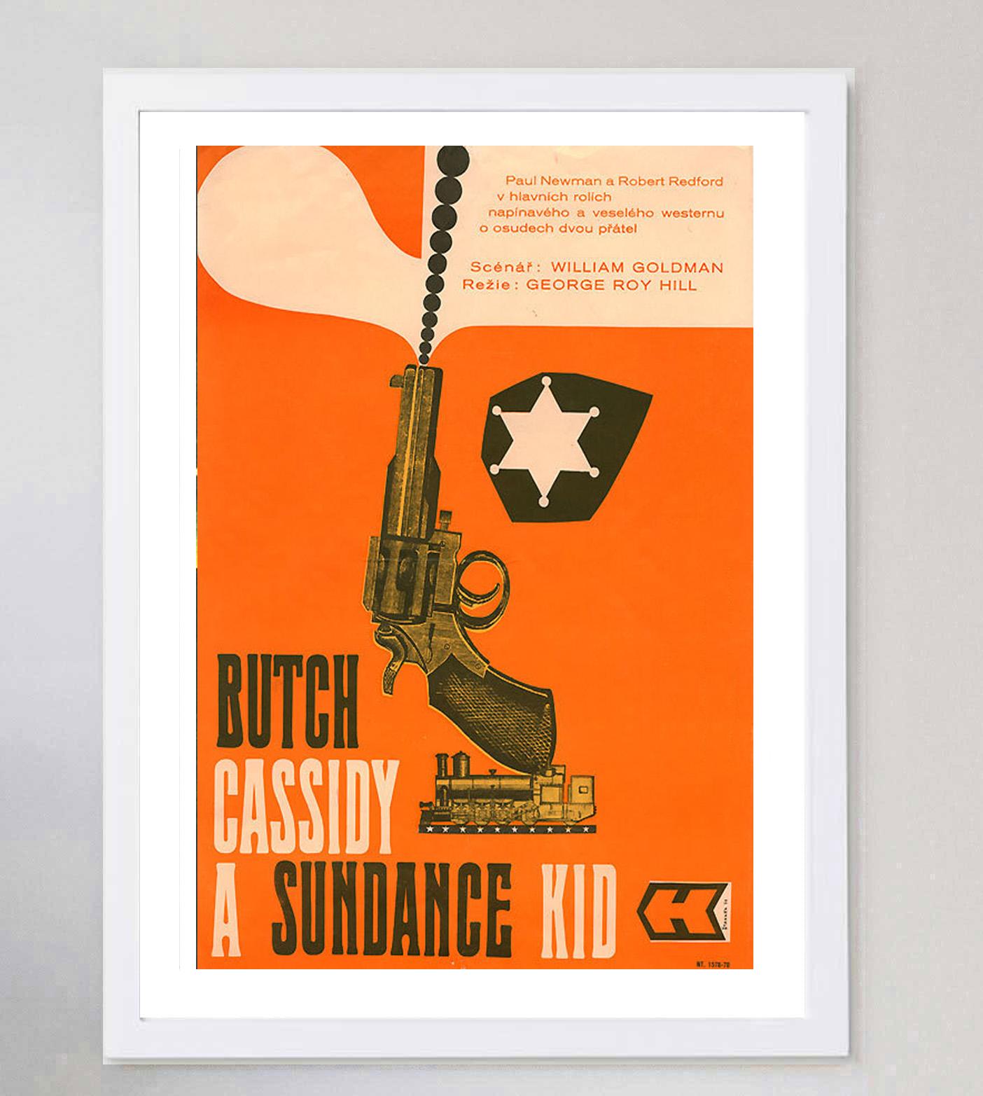1970 Butching Cassidy e Sundance Kid (Repubblica Ceca) Poster originale d'epoca In condizioni buone in vendita a Winchester, GB