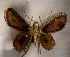 1970 Butterfly Wall Lamp in Bronze or Brass, Duval Brasseur or Isabelle Faure