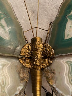 1970, Butterfly Wall Lamp in Bronze or Brass, Duval Brasseur or Isabelle Faure