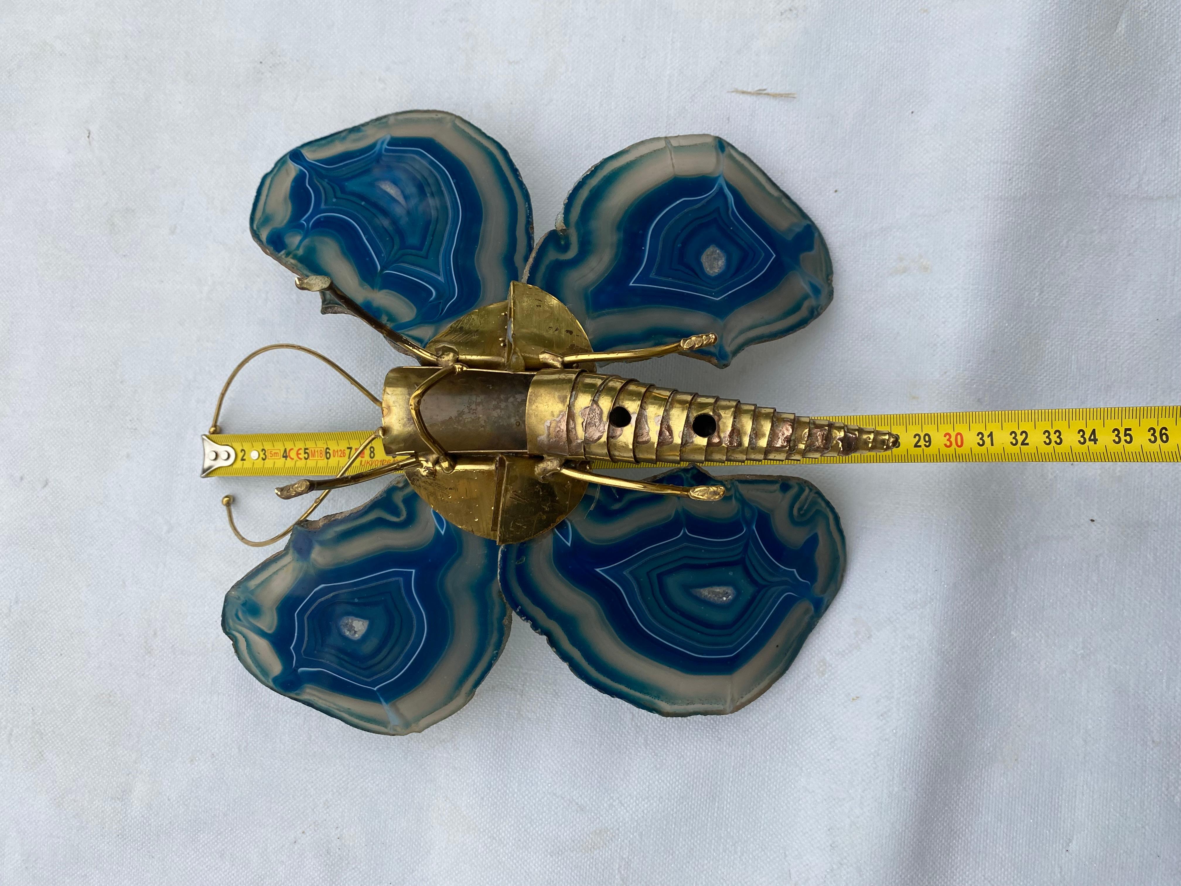 20th Century 1970′ Butterfly Wall Lamp in Bronze or Brass, Duval Brasseur Or Isabelle Faure For Sale