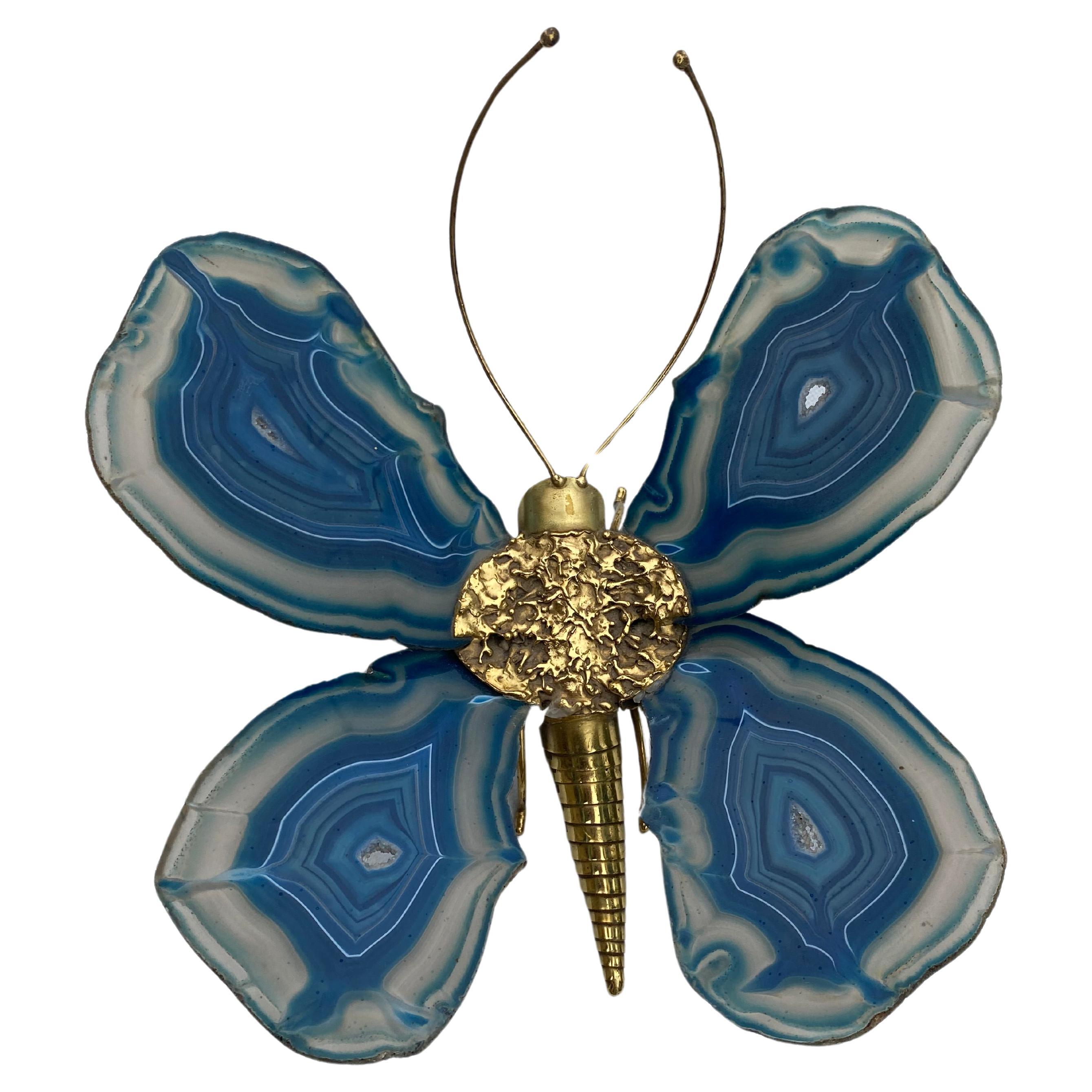 1970′ Wandleuchte Schmetterling aus Bronze oder Messing, Duval Brasseur oder Isabelle Faure