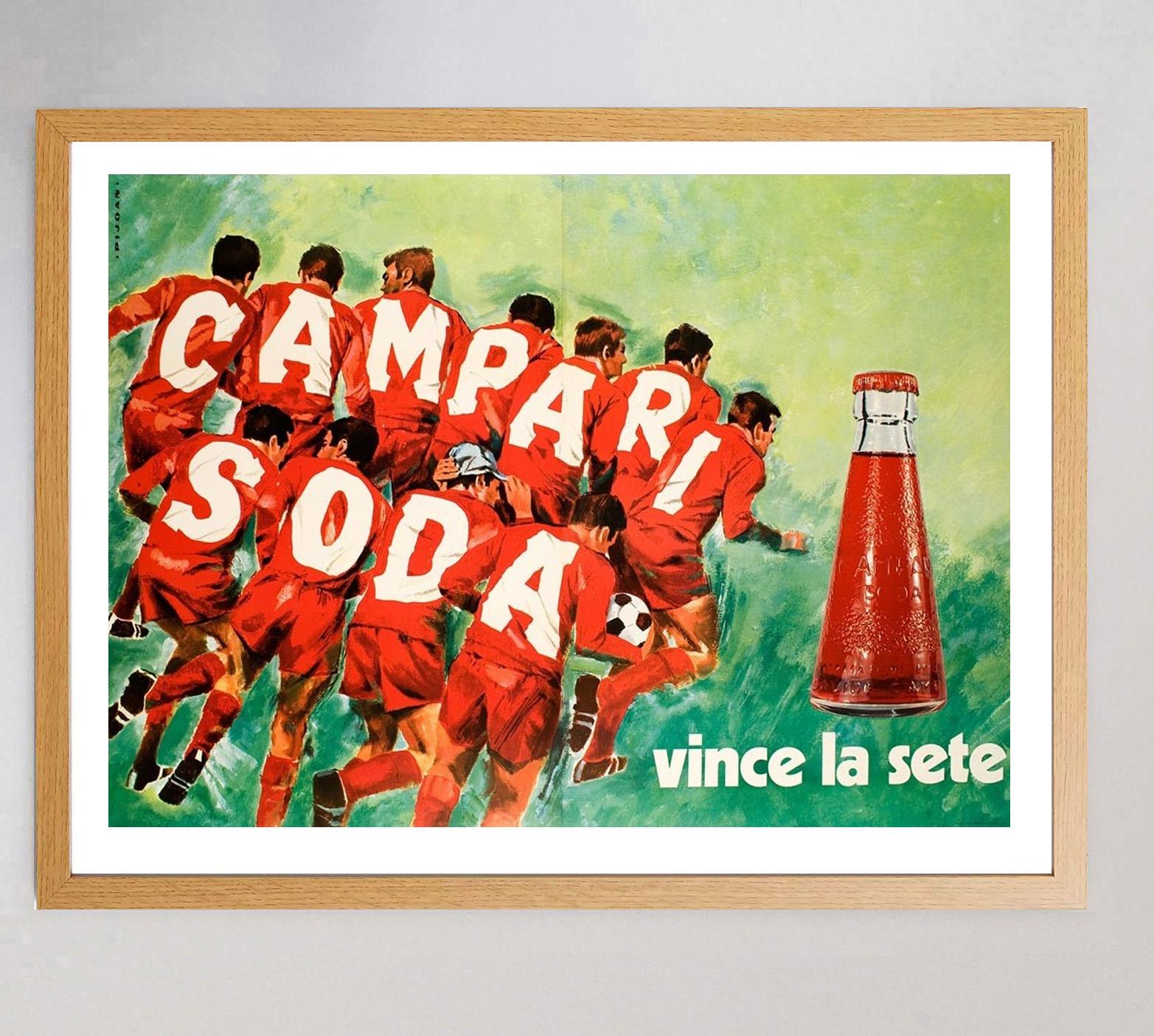Italian 1970 Campari Soda - Vince La Sete Original Vintage Poster For Sale