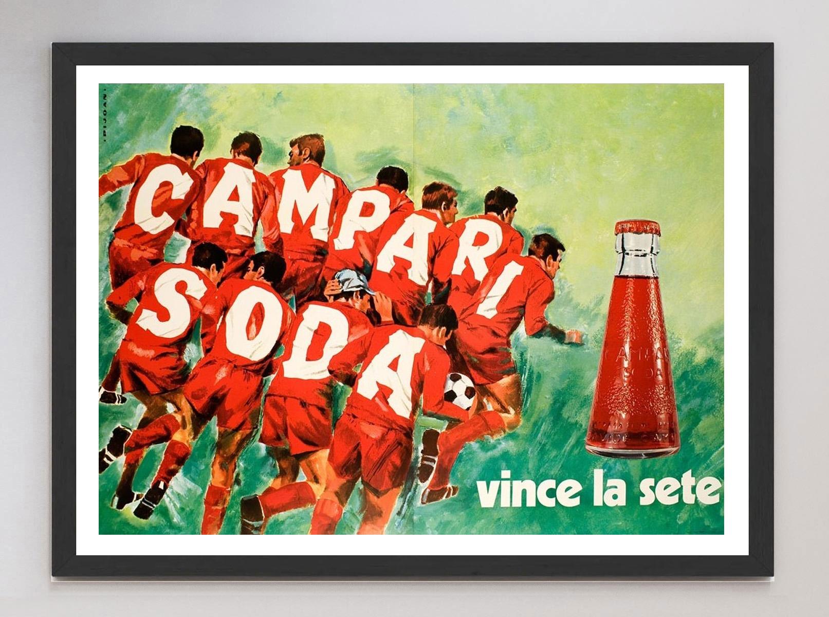 1970 Campari Soda - Vince La Sete Original Vintage-Poster, Vintage (Ende des 20. Jahrhunderts) im Angebot