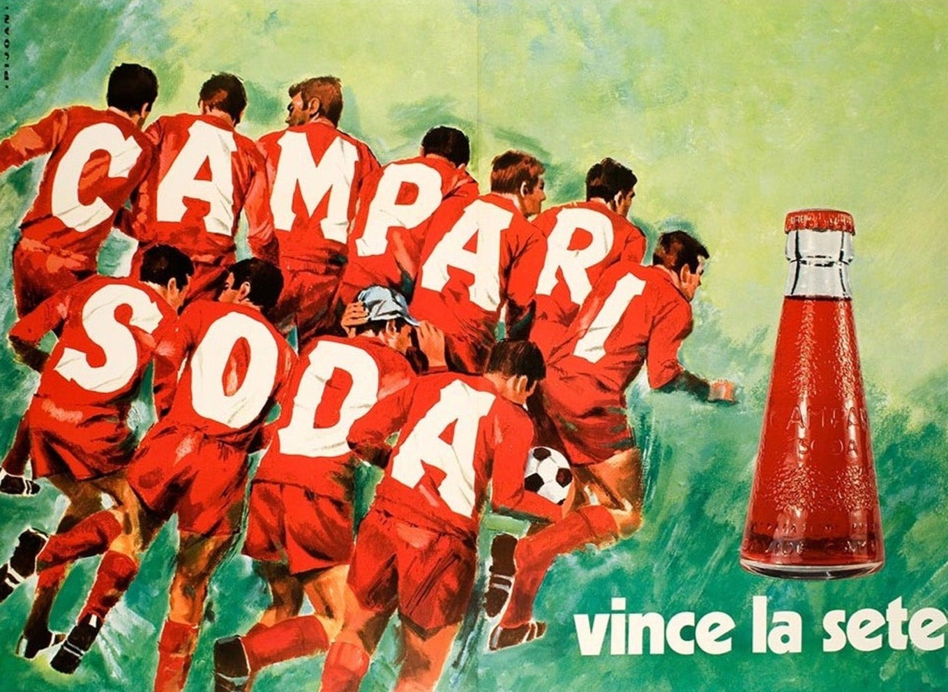 1970 Campari Soda - Vince La Sete Original Vintage Poster For Sale