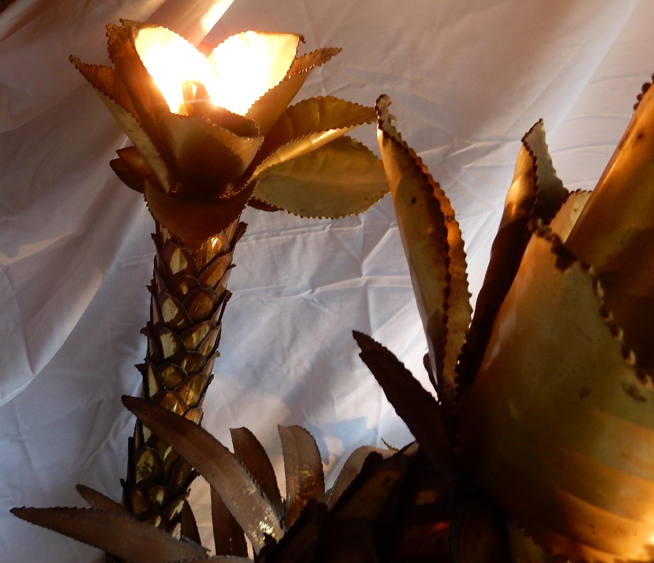 1970 Carnivorous Plant Enlightening  Brass 5 Heads Light In the Style Of Jansen 2