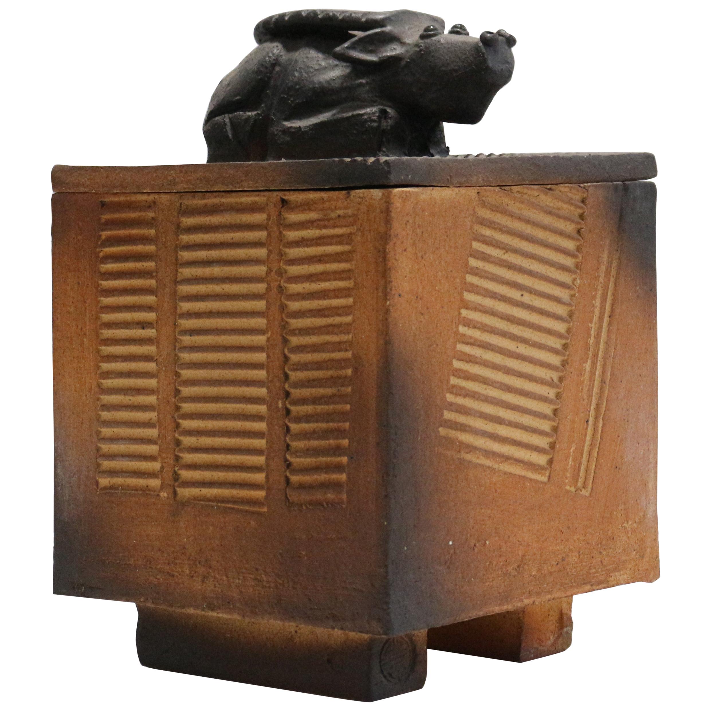 1970, Boîte-sculpture en céramique de l
Atelier Palègre