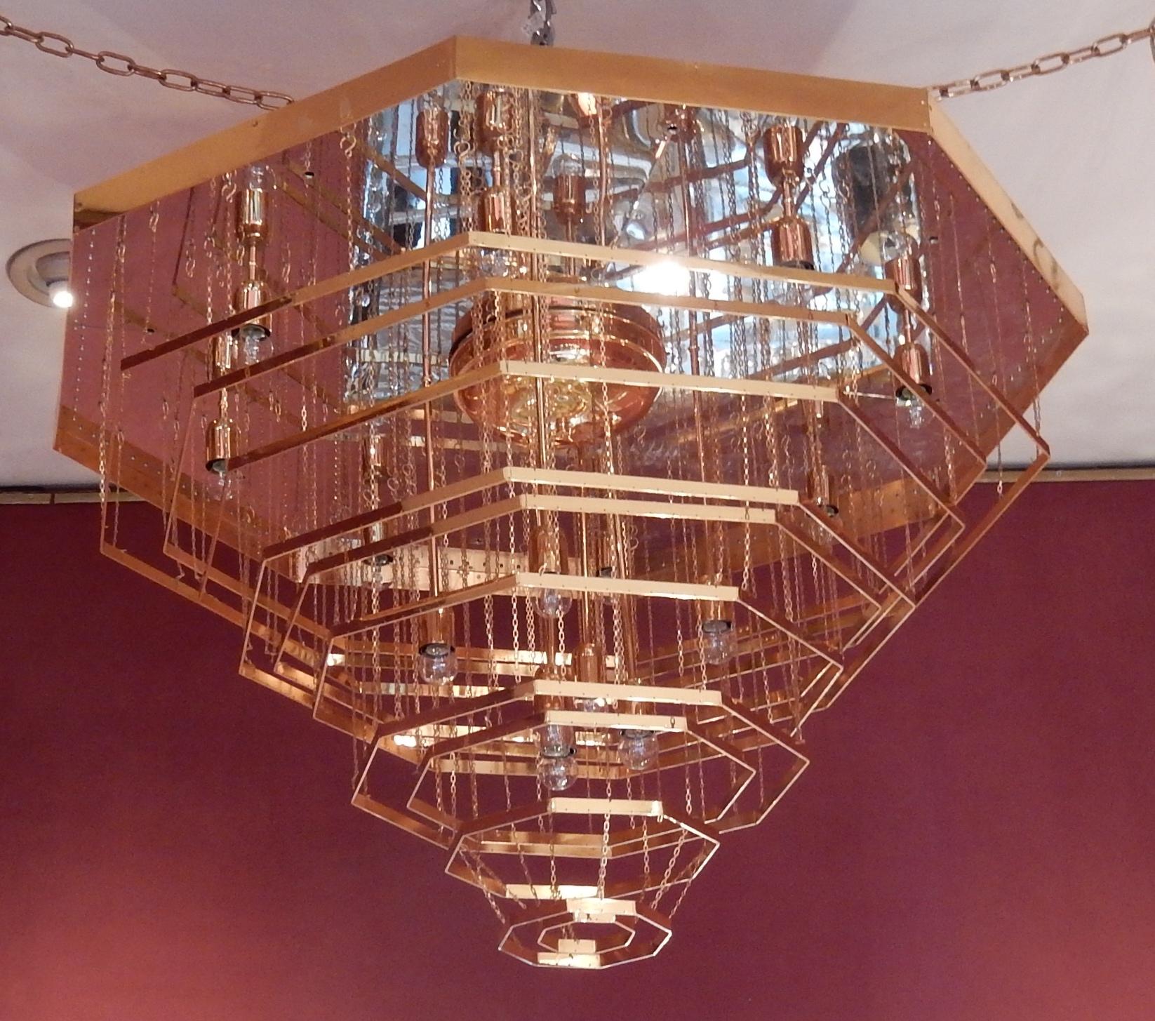 Space Age 1970 Chandelier Ceiling Lamp Murano Venini For Sale