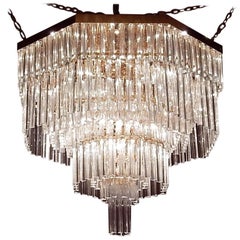 1970 Chandelier Ceiling Lamp Murano Venini