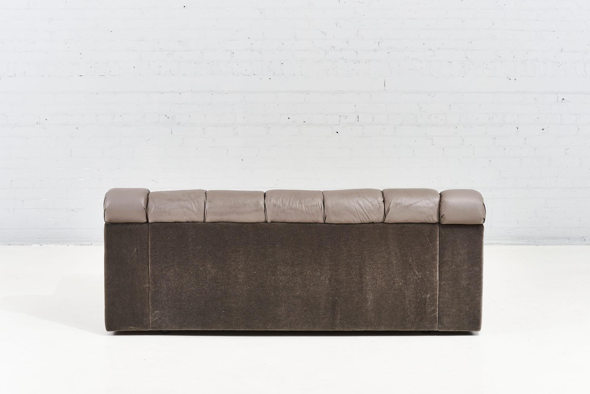 Late 20th Century Steve Chase Style Non Stop Channeled Tufted Sofa, 1970 For Sale
