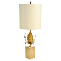 1970 Lampe de table modèle Chardon en bronze doré par  Charles