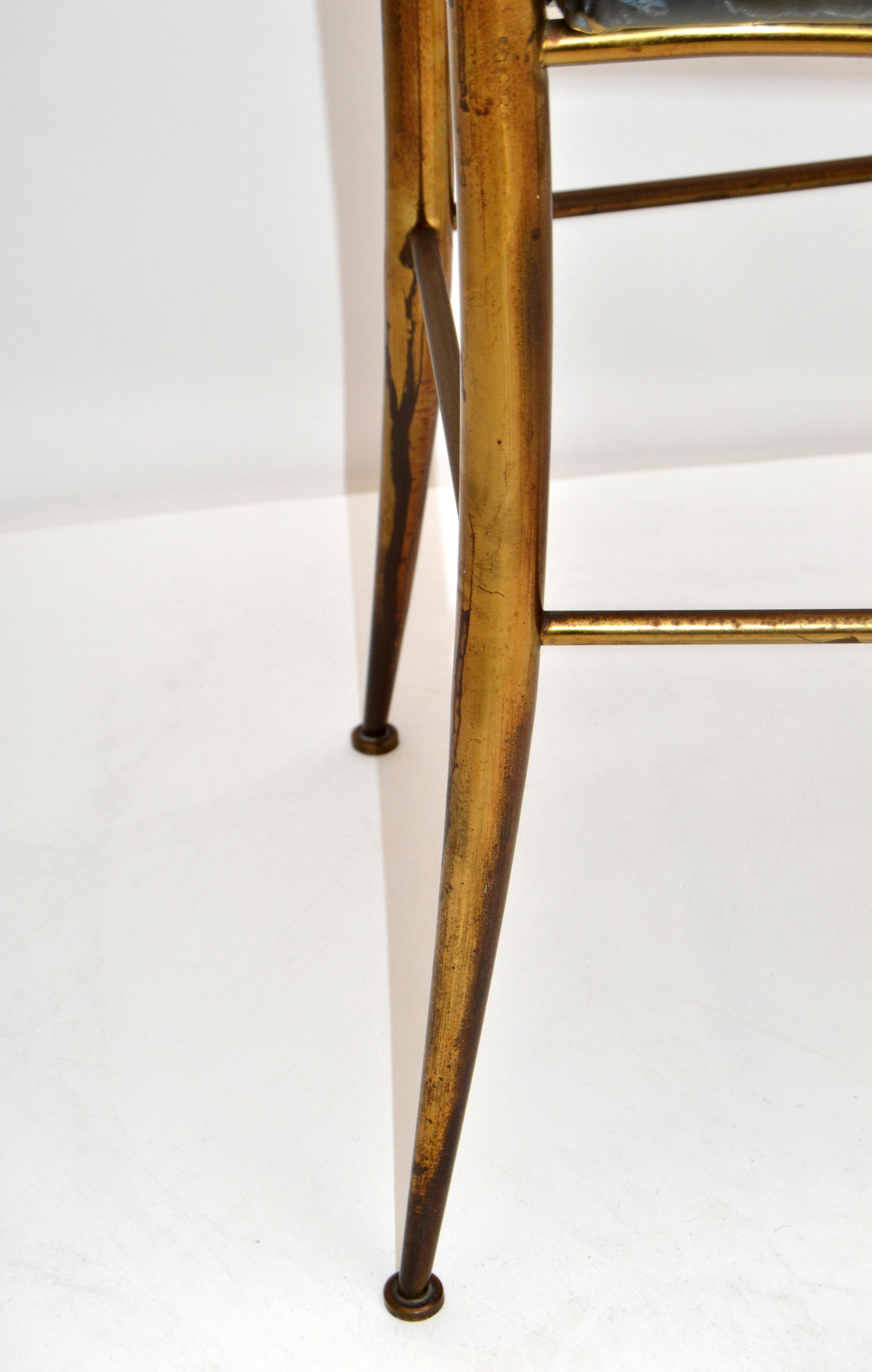 1970 Chiavari Patinated Bronze High Back Chairs Mid-Century Modern Italy, Pair 8