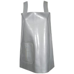 1970 Christian Dior Colifichets Documented Silver Vinyl Space-Age Mod Mini Dress