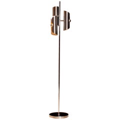 1970, Chrome and Steel Floor Lamp, Italy