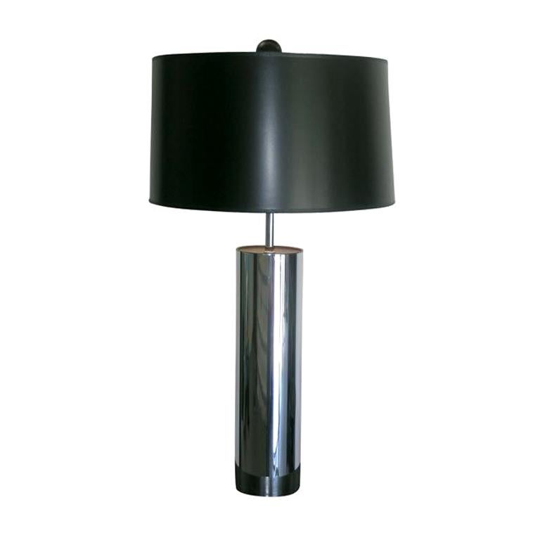  Chrome Cylinder Lamp 1980s A Trend returning. For Sale