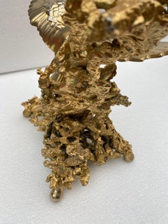 Table basse avec aigles en bronze doré de 1970 signée par Boeltz pour Roméo Paris