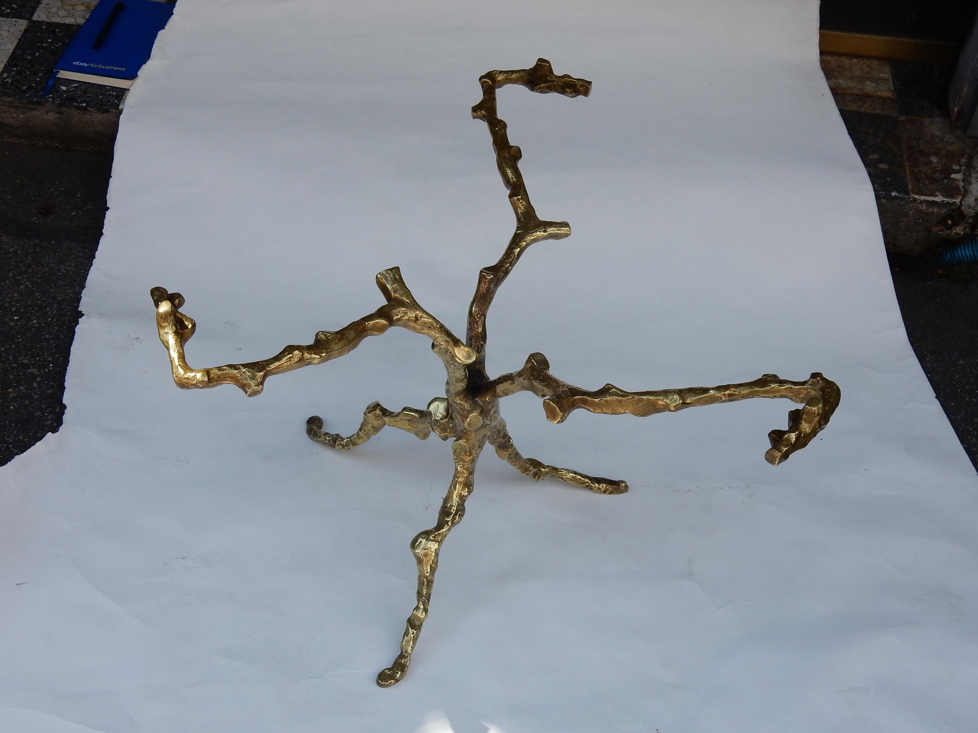 1970 Coffee Table with Gilded Bronze Branches Dlg Agostini For Sale 4