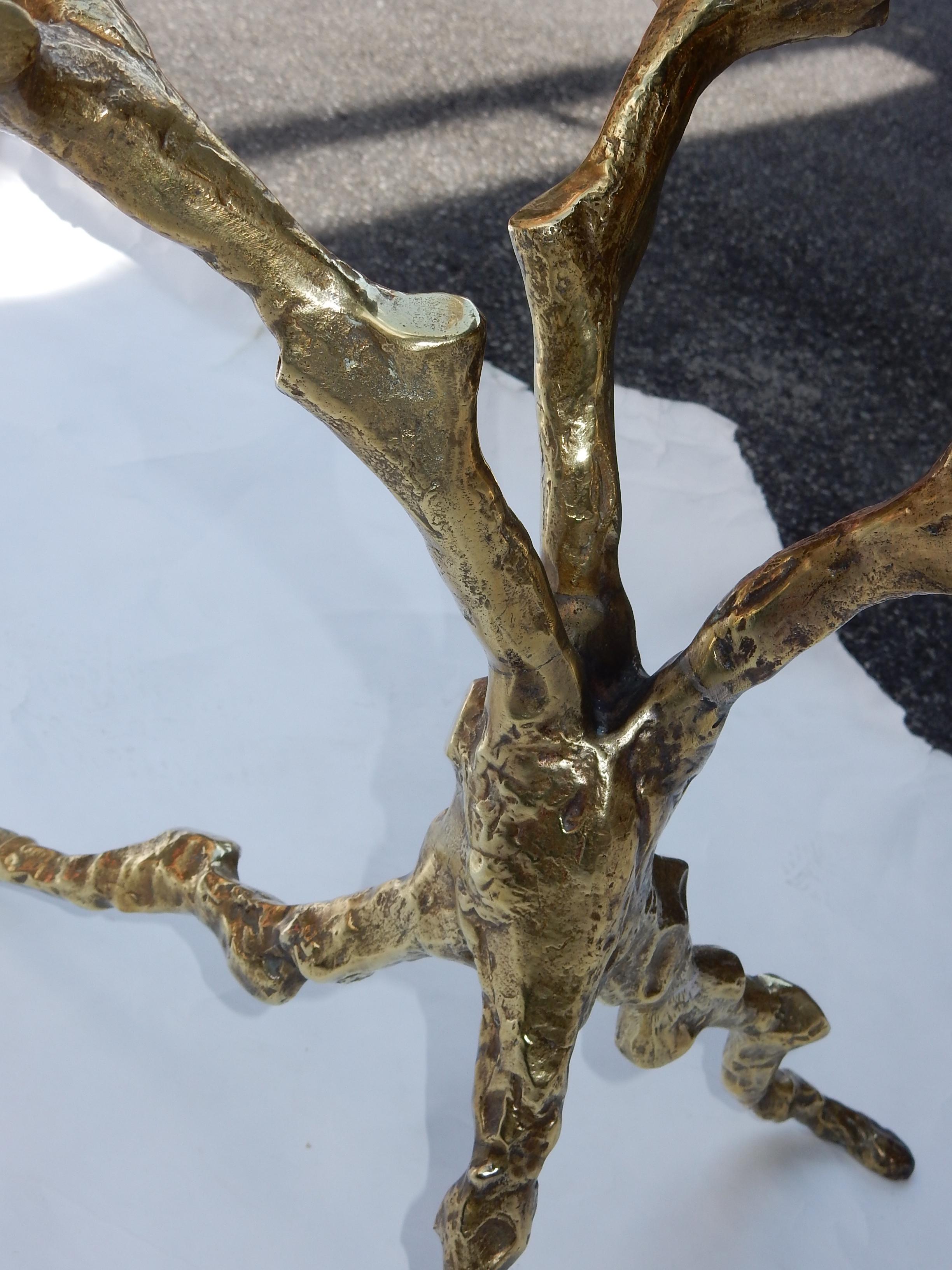 Late 20th Century 1970 Coffee Table with Gilded Bronze Branches Dlg Agostini For Sale