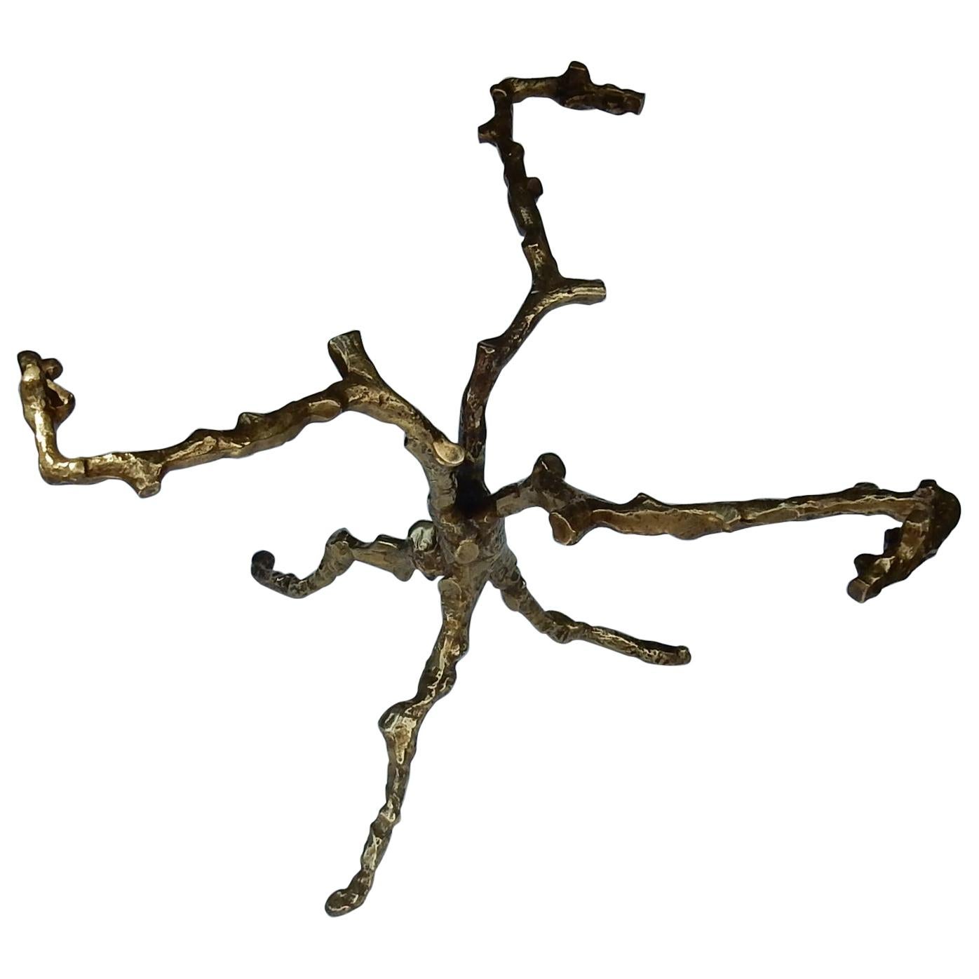 Table basse avec branches en bronze doré Dlg Agostini, 1970