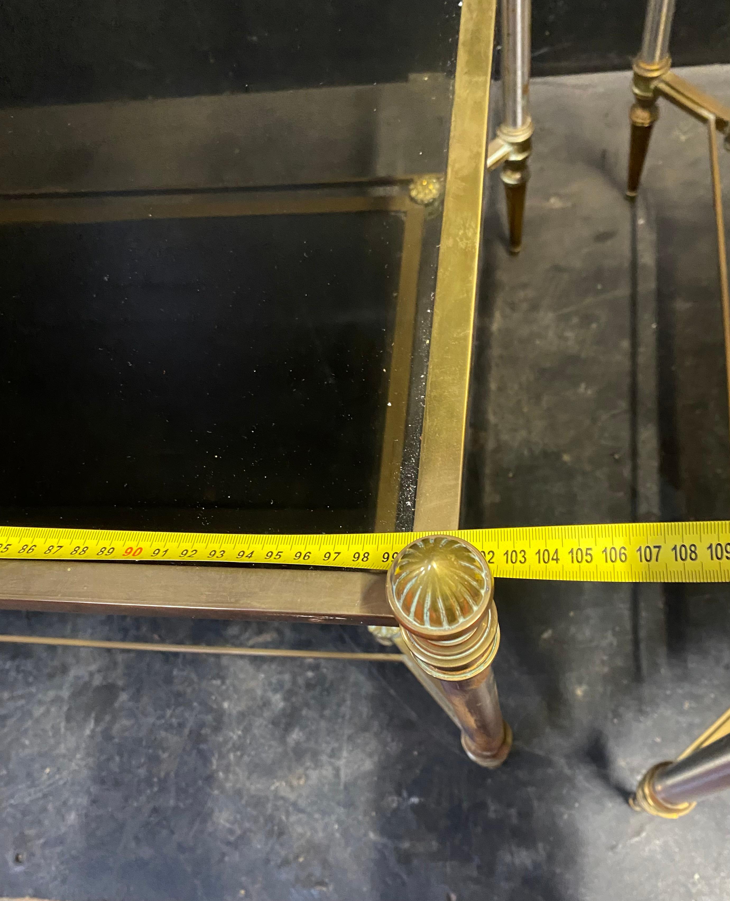1970′ Coffee Tables and Pair of Maison Jansen Glass Sofa Ends 103 X 54 X H 49 cm For Sale 3
