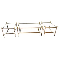 1970′ Couchtische und ein Paar Maison Jansen Glassofas 103 X 54 X H 49 cm