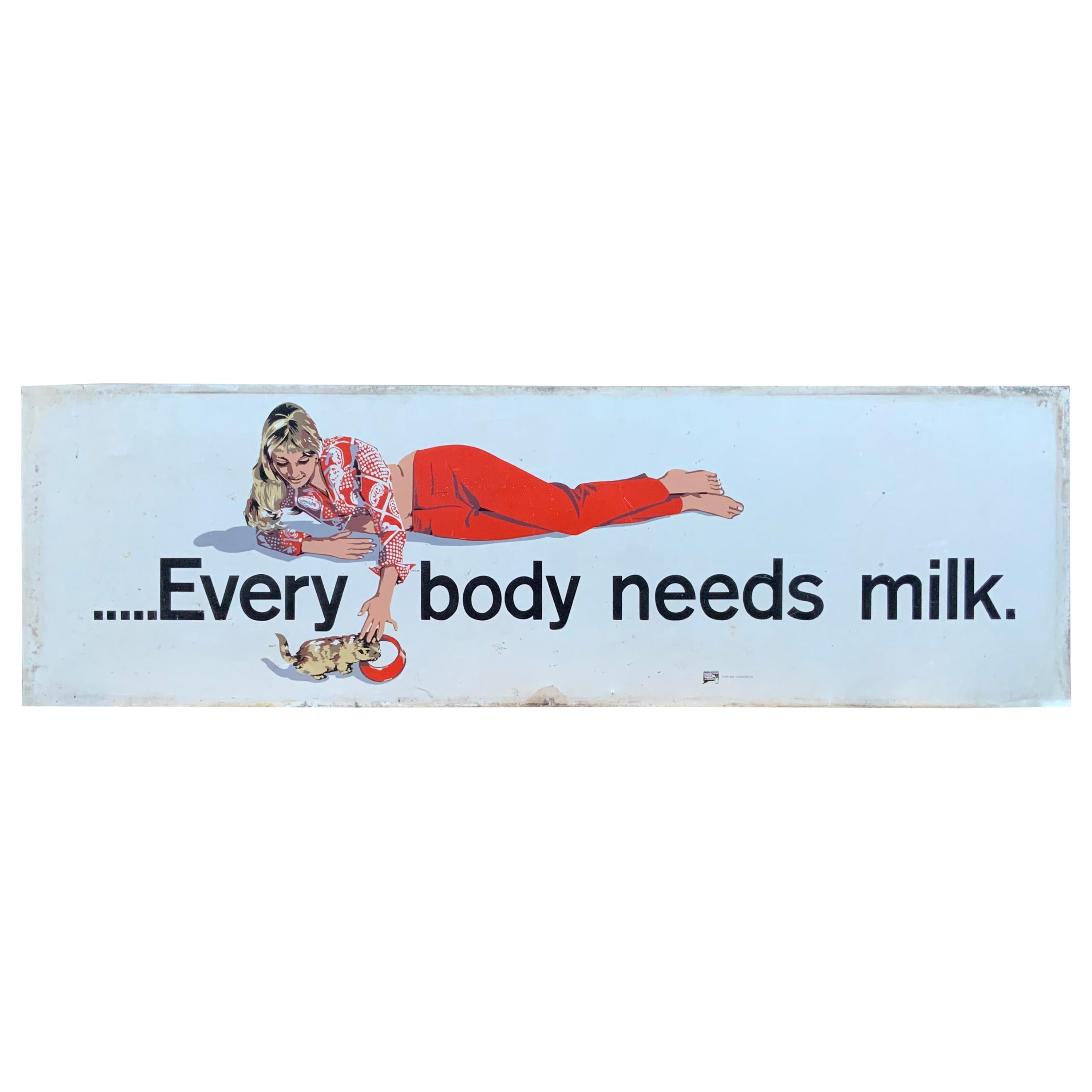 1970 Connecticut Milk Foundation Advertising Sign