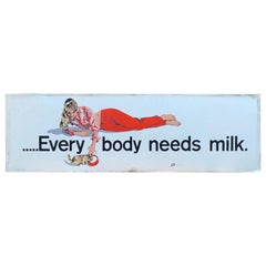 Vintage 1970 Connecticut Milk Foundation Advertising Sign