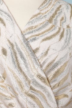 1970 criss-cross top and wild trouser gold and silver brocade lurex ensemble