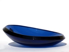 1970 Crystal Arte Space Age Italian Design Blue Glass Bowl