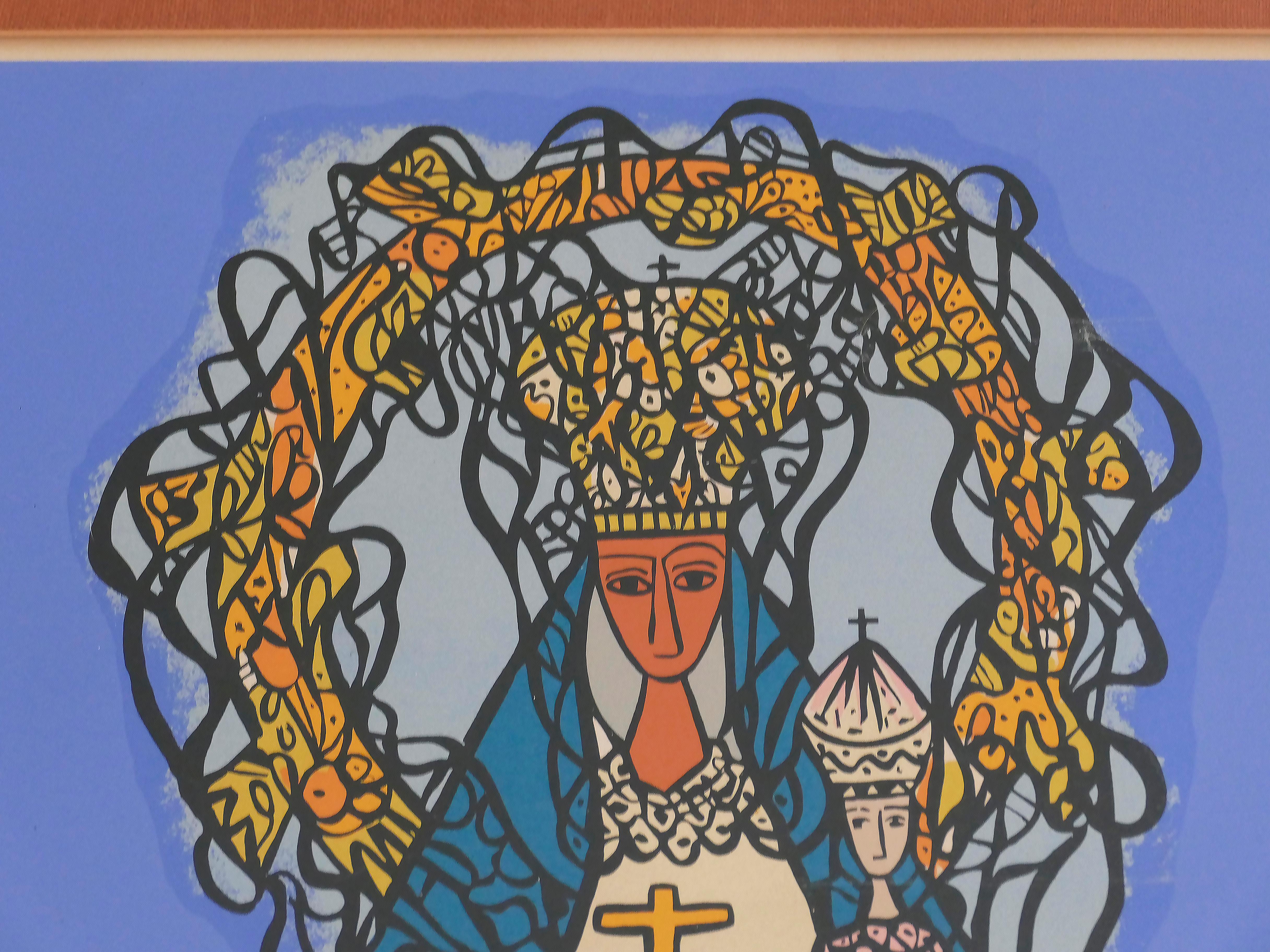 Mid-Century Modern 1970 Cundo Bermúdez Sérigraphie cubaine La Virgen de la Caridad del Cobre, 62/150  en vente