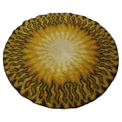 1970 Danish Midcentury Round Wool Rug