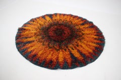 1970 Danish Oval Midcentury Wool Rug