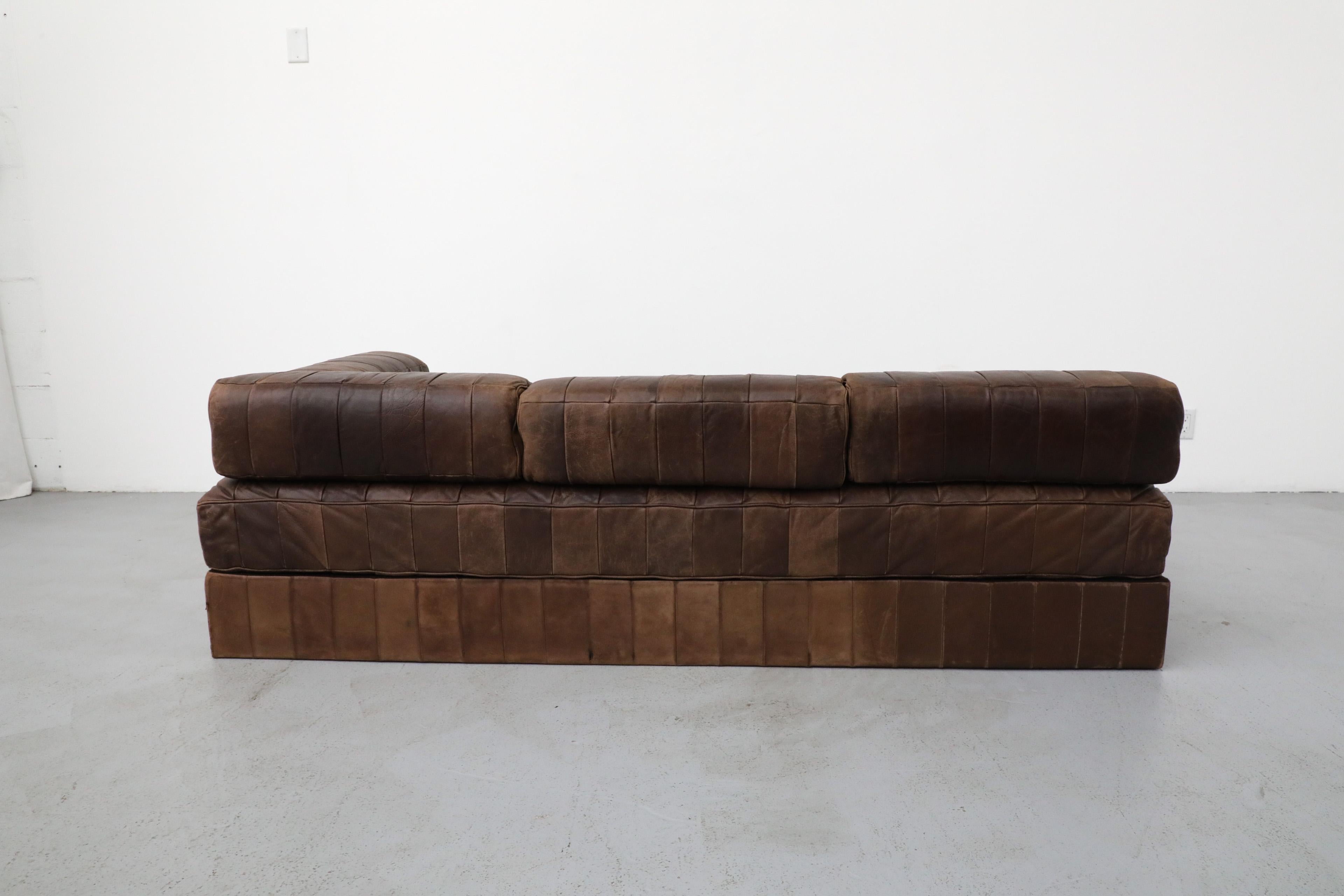 De Sede DS80 Chocolate Leather Patchwork Daybed or Small Sofa, 1970 9