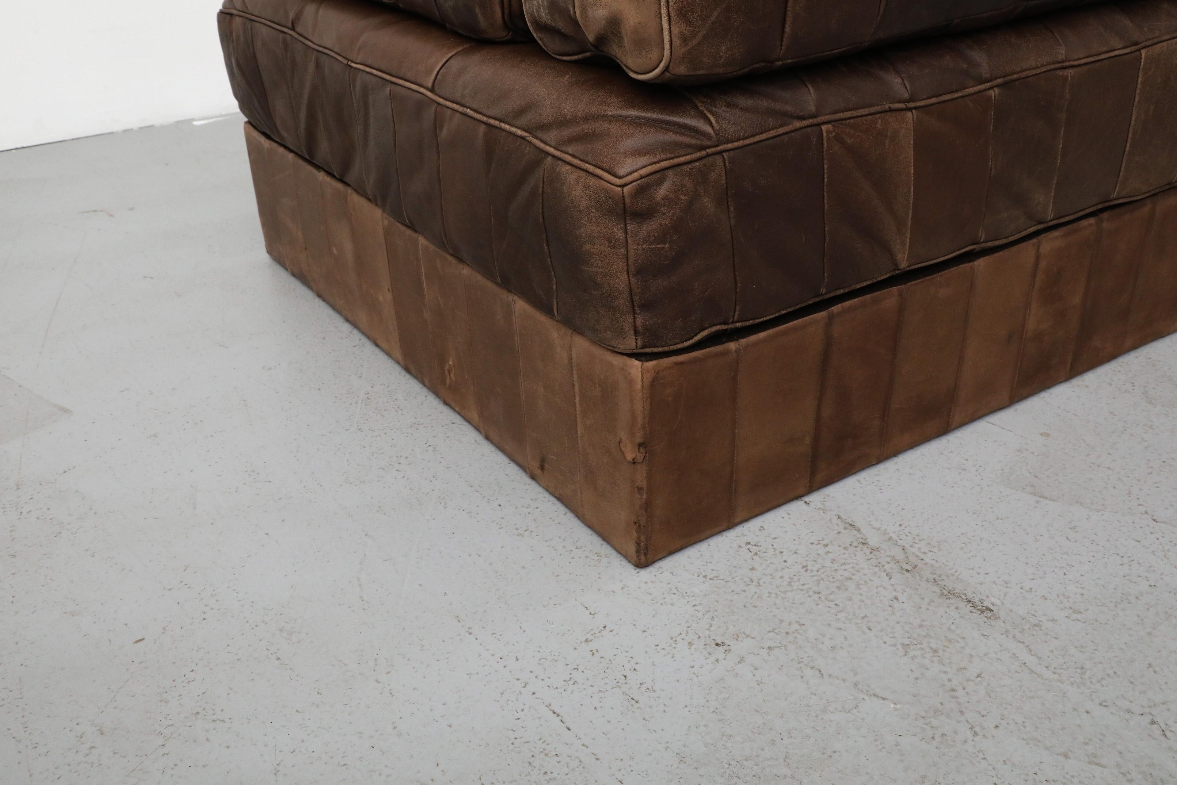 De Sede DS80 Chocolate Leather Patchwork Daybed or Small Sofa, 1970 11