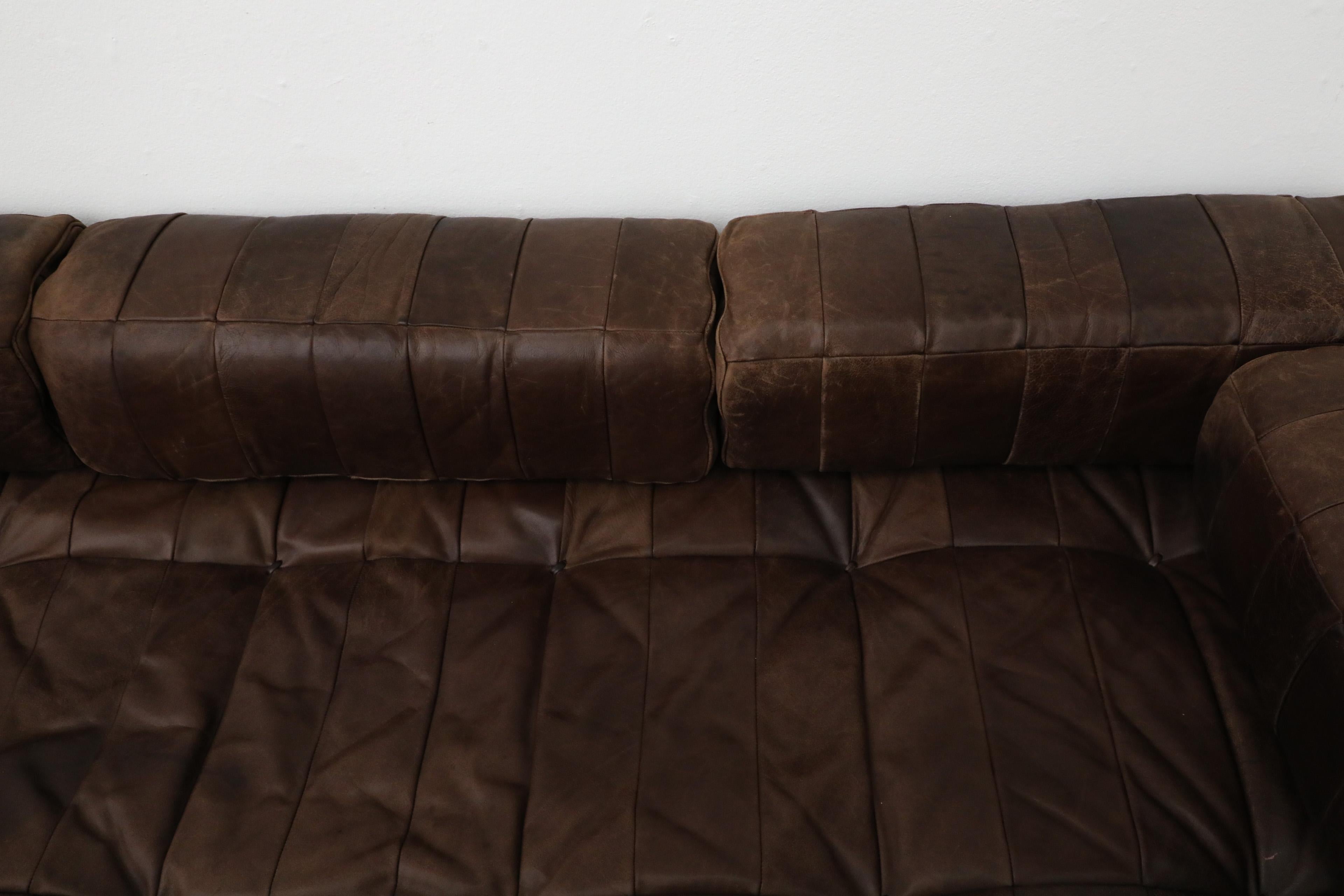 De Sede DS80 Chocolate Leather Patchwork Daybed or Small Sofa, 1970 2