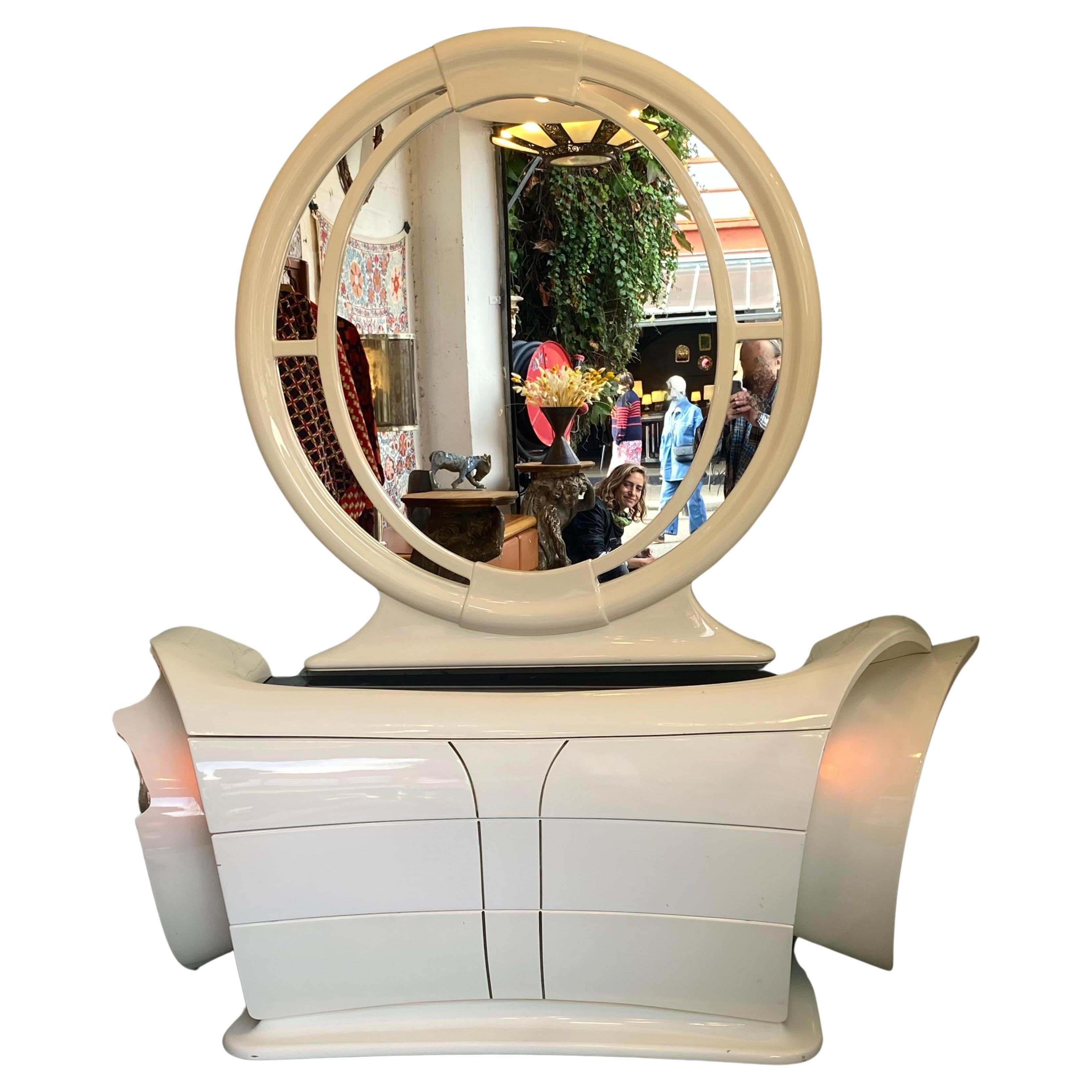 1970′ Dressing Table Signed DBM Mobili 190 x 65 x H 210 cm For Sale